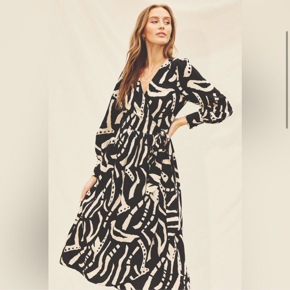 DRESS FORUM ABSTRACT PRINT WRAP DRESS - Picture 2 of 6